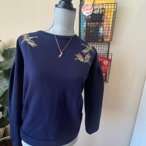gold puff sleeve sweatshirt